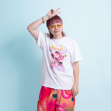 MULTIVERSE PINKY GELA SS TEE : WHITE